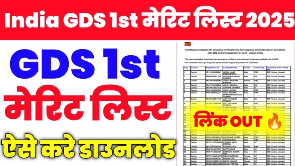 GDS 1st Merit List Download 2025