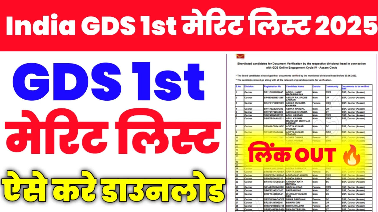 GDS 1st Merit List Download 2025