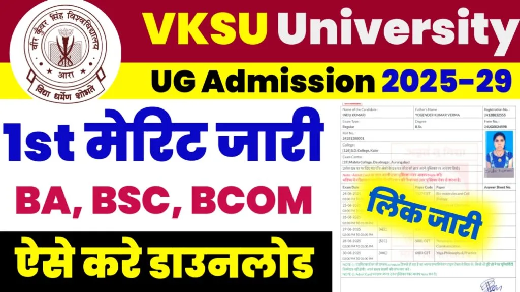 VKSU UG 1st Merit List 2025
