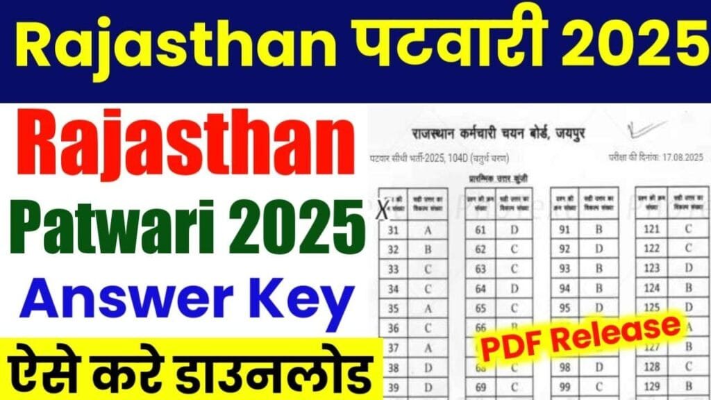Rajasthan Patwari Answer Key 2025