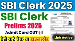 SBI Clerk Prelims Admit Card 2025