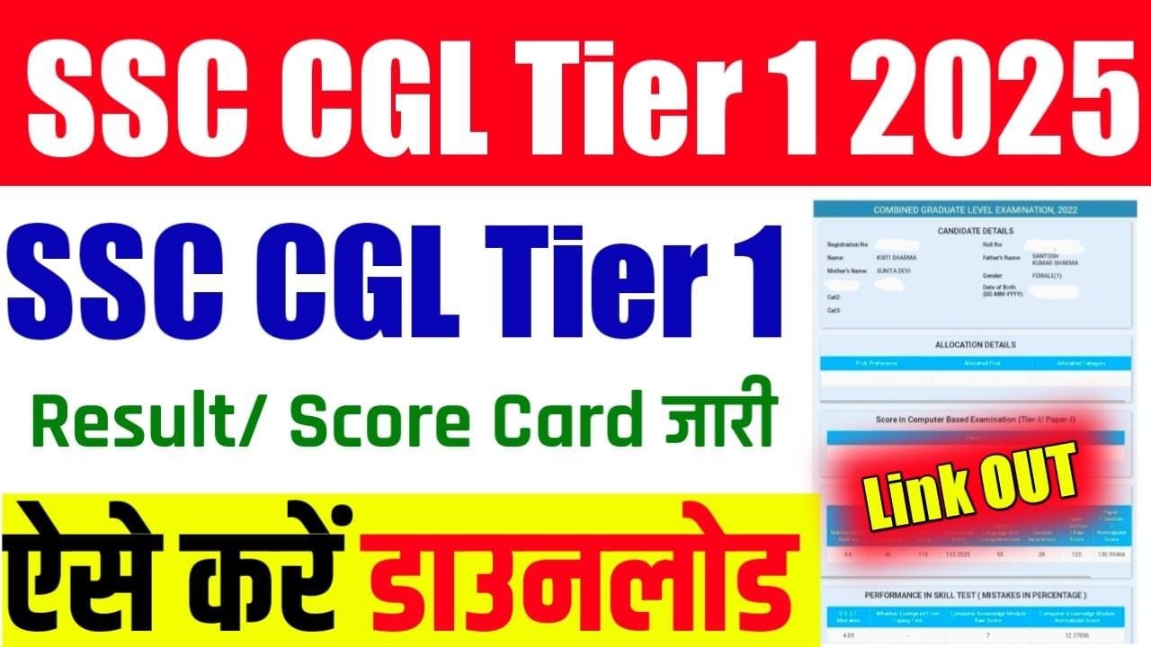 SSC CGL Score Card OUT 2025