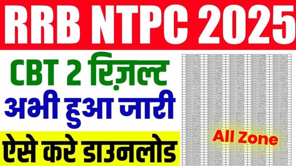 RRB NTPC CBT 2 Result 2025 Download