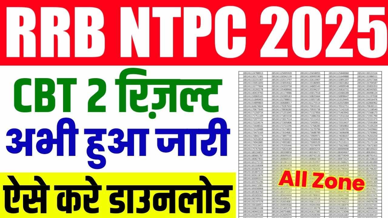 RRB NTPC CBT 2 Result 2025 Download