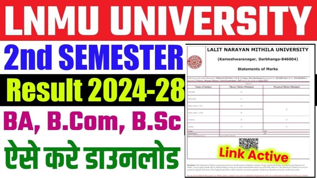 LNMU UG 2nd Semester Result 2024-28