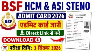 BSF HCM & ASI Steno Admit Card 2026