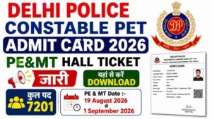 Delhi Police Constable PET Admit Card 2026