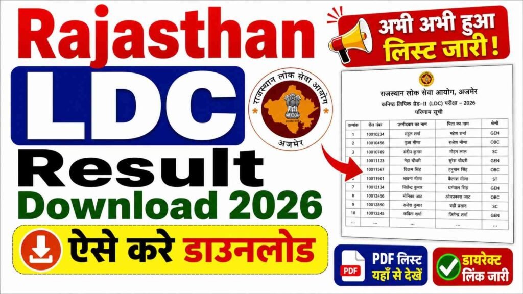Rajasthan LDC Result 2026