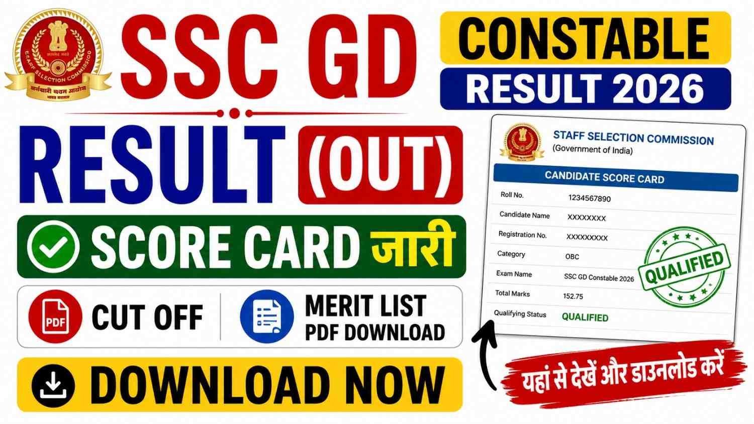SSC GD Constable Result 2026