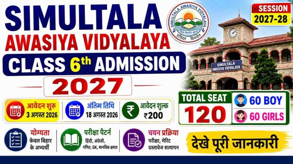 Simultala Awasiya Vidyalaya Class 6th Admission 2027