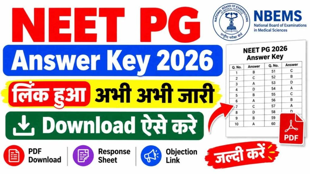 NEET PG Answer Key 2026 Download