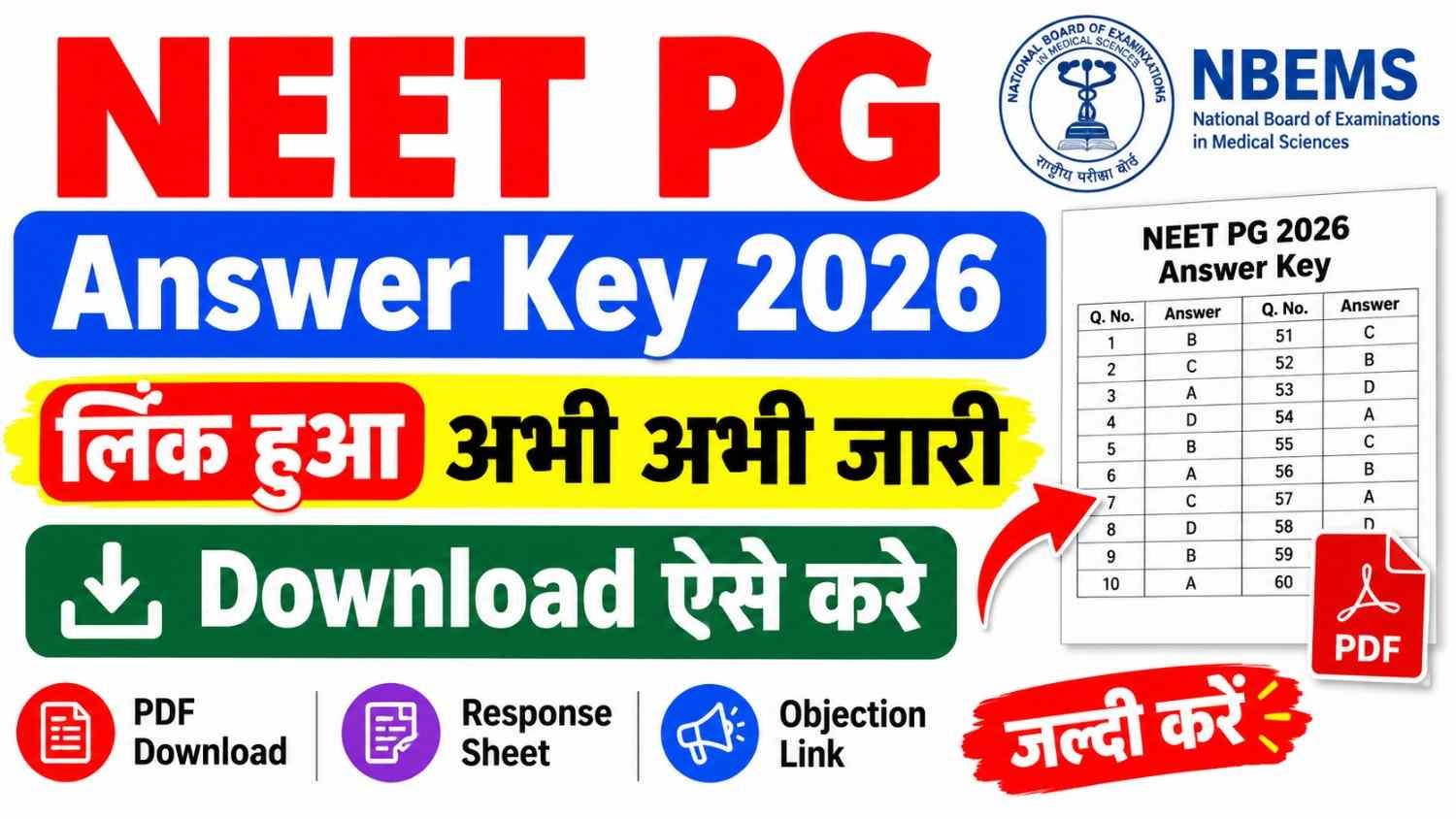 NEET PG Answer Key 2026 Download