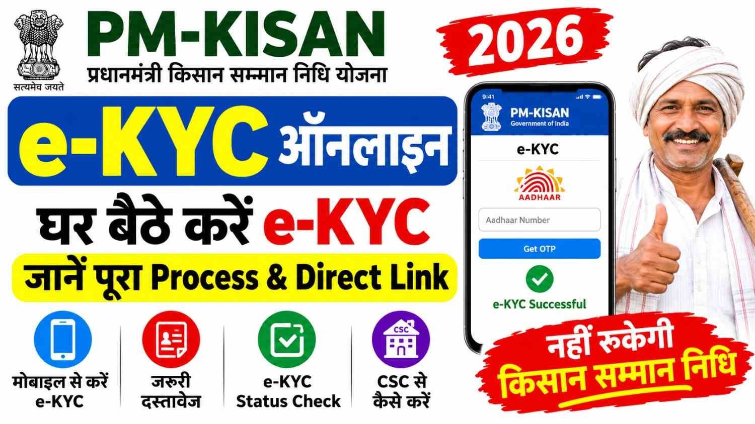 PM Kisan e-KYC Online 2026