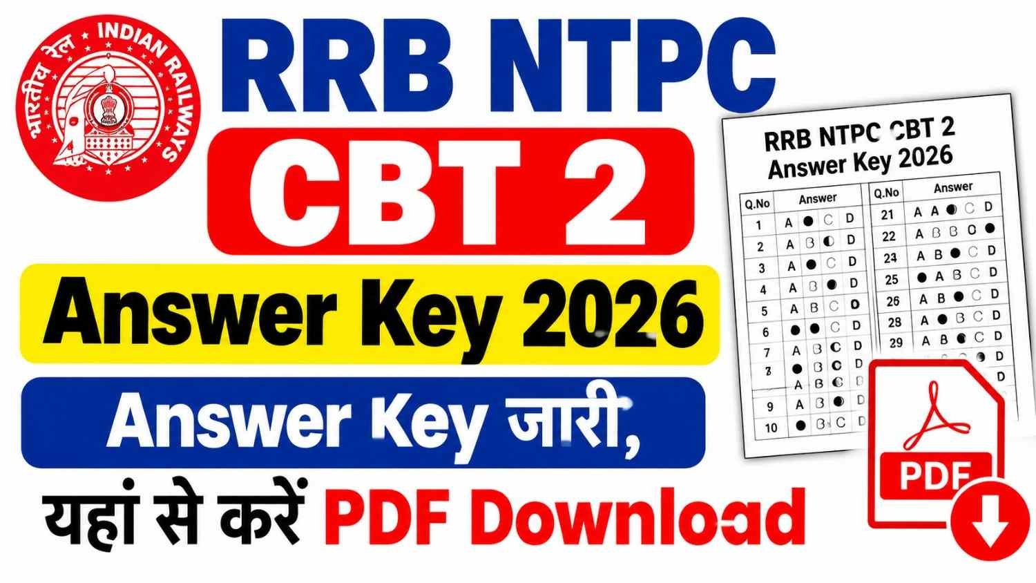 RRB NTPC CBT 2 Answer Key 2026