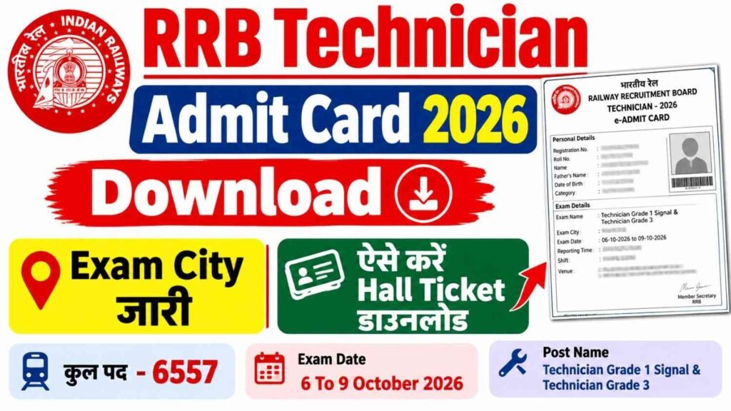 RRB Technician Admit Card 2026 Download
