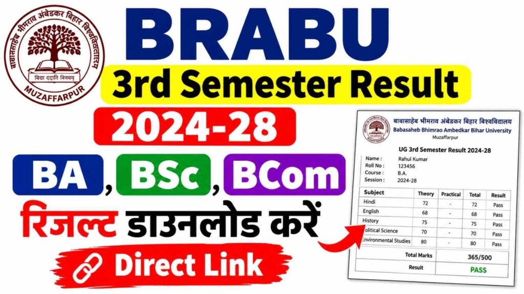 BRABU 3rd Semester Result 2024-28