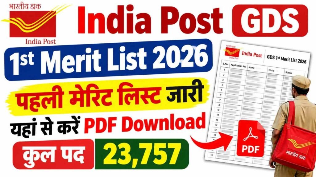 India Post GDS 1st Merit List 2026